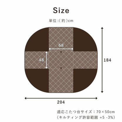 【500円OFF】こたつ布団 省スペース パーソナル チェック柄 単品 ブラウン 約184×204cm バラン(代引不可)