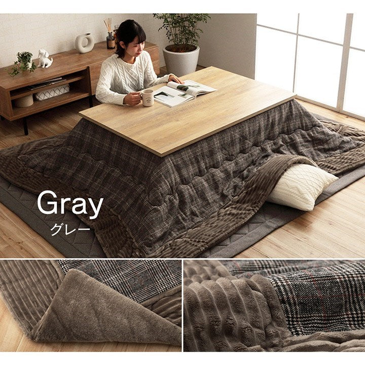 こたつ布団 正方形 チェック柄 ブラウン 約190×190cm バラン(代引不可)