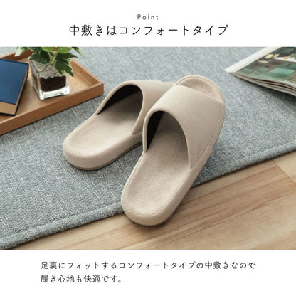スリッパ Mサイズ Lサイズ ルームシューズ シンプル コンフォート 前あき 通年 室内 自宅 オフィス 来客 在宅勤務 インテリア おしゃれ 北欧 オールシーズン シンプル 新生活(代引不可)