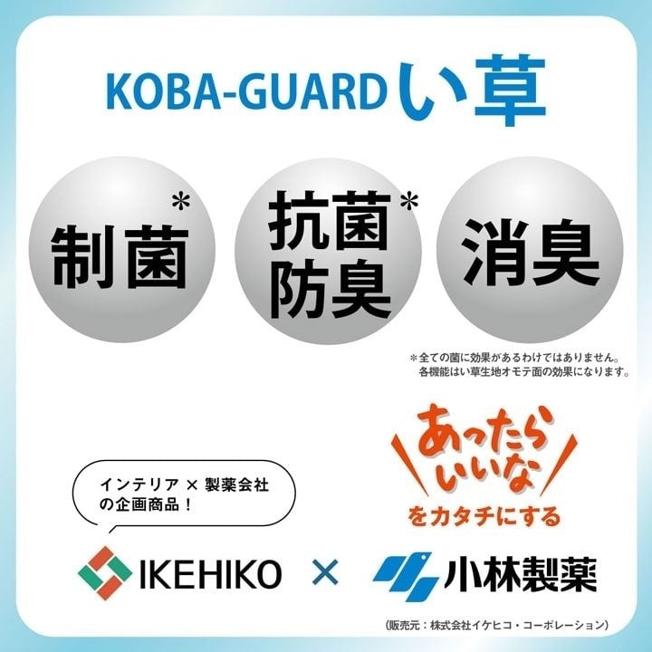 枕 まくら い草 消臭 ごろ寝 抗菌防臭 消臭 シンプル 小林製薬コバガード使用 約50×30cm ブルー クリア(代引不可)