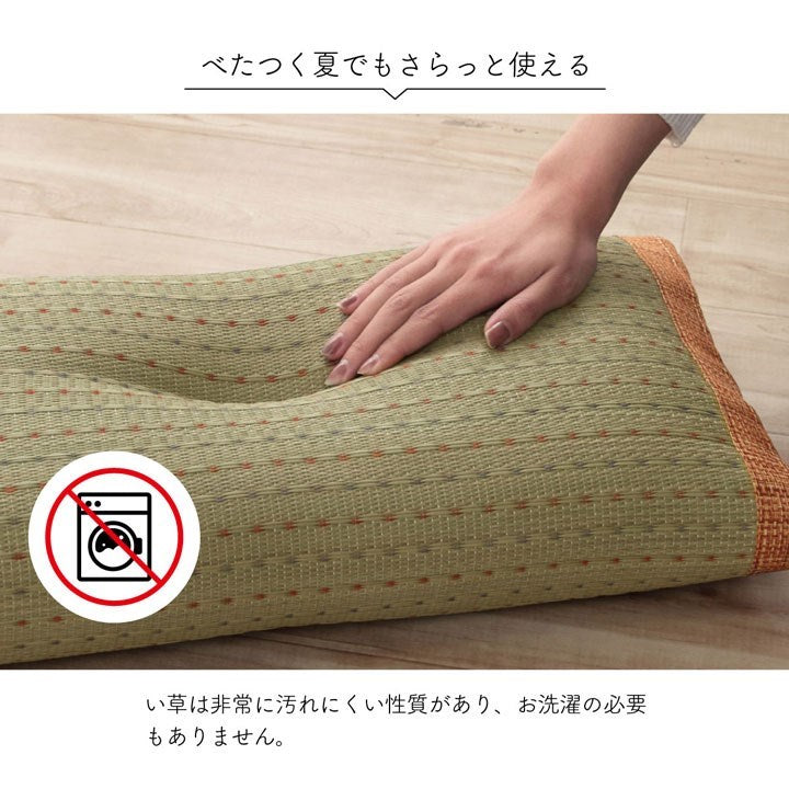 枕 まくら い草 消臭 ごろ寝 抗菌防臭 消臭 シンプル 小林製薬コバガード使用 約50×30cm ブルー クリア(代引不可)