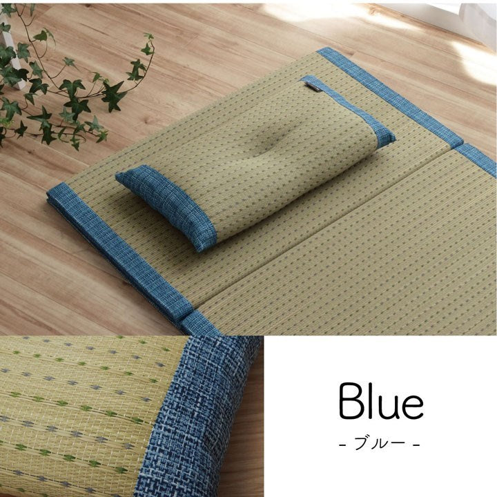 枕 まくら い草 消臭 ごろ寝 抗菌防臭 消臭 シンプル 小林製薬コバガード使用 約50×30cm ブルー クリア(代引不可)
