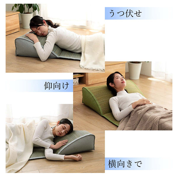 い草 マット クッション 頭部付き くつろぎ お昼寝 グリーン 約60×180cm(代引不可)