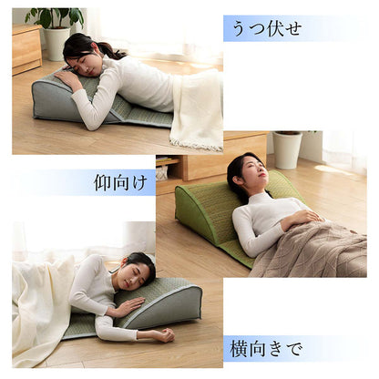 い草 マット クッション 頭部付き くつろぎ お昼寝 グリーン 約60×180cm(代引不可)