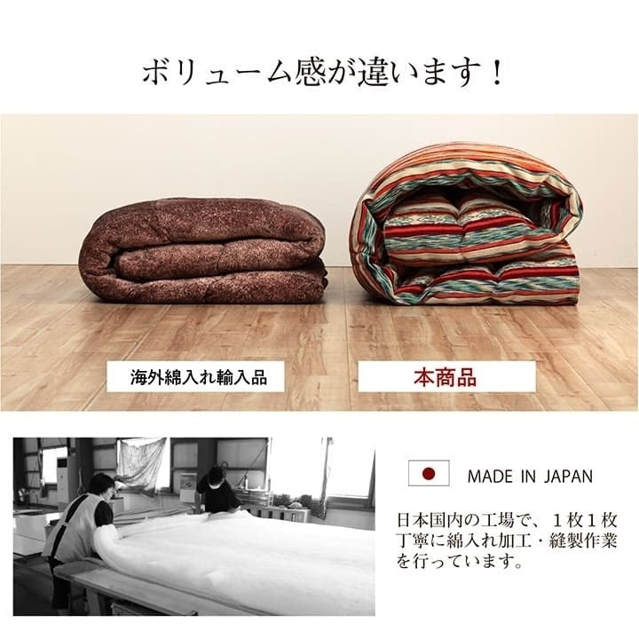 【500円OFF】こたつ布団 正方形 日本製 シェニール ストライプ調 カラフル エスニック ブルー 約200×200cm アシュリー(代引不可)