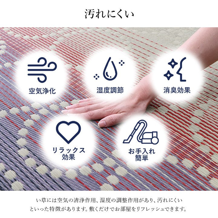 い草ラグ 約191×191cm 和モダン柄 インテリア 節電 夏用 涼しい おしゃれ おすすめ 湿度調節 消臭効果 お手入れ簡単 オレンジ 絨毯 じゅうたん マット カーペット インテリア オールシーズン(代引不可)
