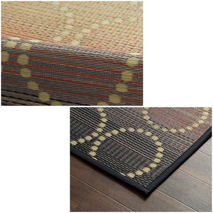 い草ラグ 約191×250cm 和モダン柄 インテリア 節電 夏用 涼しい おしゃれ おすすめ 湿度調節 消臭効果 お手入れ簡単 オレンジ 絨毯 じゅうたん マット カーペット インテリア オールシーズン(代引不可)