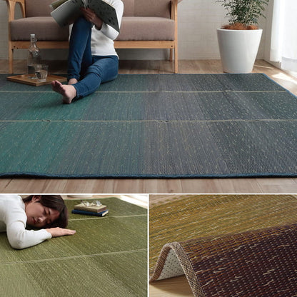 ラグ マット 60×180cm 小林製薬 持続性抗菌剤 KOBA-GUARD 制菌 抗菌防臭 滑り止め 不織布 夏 い草 グラデーション(代引不可)