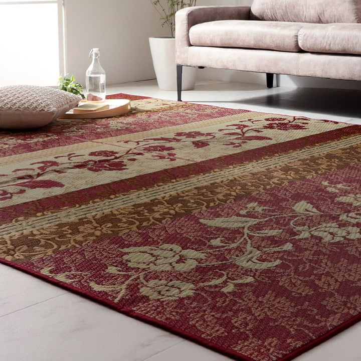 ラグ 長方形 約191×250cm マット 国産 日本製 い草 高級感 エレガンス 消臭 自然素材 滑り止め加工 不織布 カーペット ラグマット インテリア 北欧 おしゃれ お洒落 オールシーズン(代引不可)