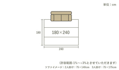 ラグ 3畳 180×240cm 長方形 い草 自然素材 シンプル ボーダー 裏面すべり止め付き 滑りにくい 抗菌防臭(代引不可)