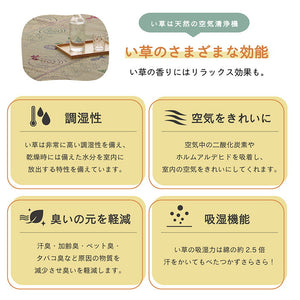 ラグ い草 金魚 和 風物詩 コンパクト 滑り止め不織布 自然素材 抗菌防臭 約180×180cm こはる金魚(代引不可)