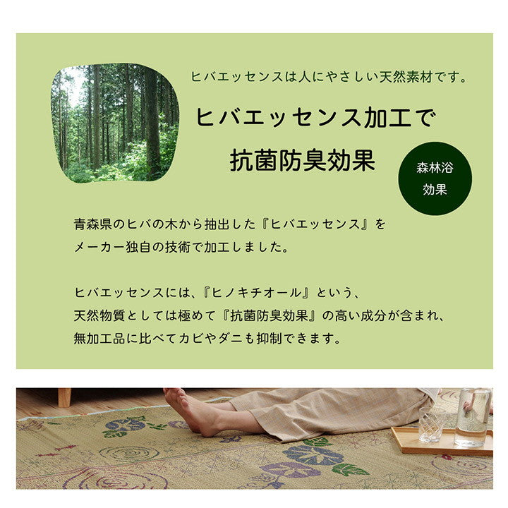 ラグ い草 金魚 和 風物詩 コンパクト 滑り止め不織布 自然素材 抗菌防臭 約180×240cm こはる金魚(代引不可)