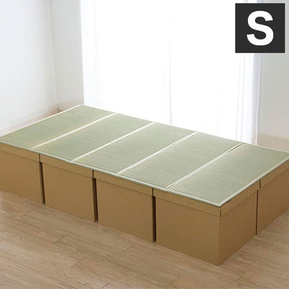 段ボールベッド マットレス い草 100×200cm シングル 高さ40cm 防災 避難 備え ユニット 畳 ベッド 段ボール 床下 収納 組み立て簡単 インテリア オールシーズン(代引不可)
