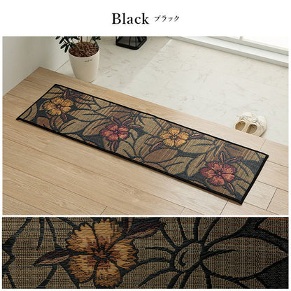 玄関マット 約35×120cm い草 高級感 モダン おすすめ 上がり框 和モダン おしゃれ クッション性 花柄 高級感 室内 天然素材 インテリア オールシーズン ラグ カーペット おしゃれ 北欧(代引不可)