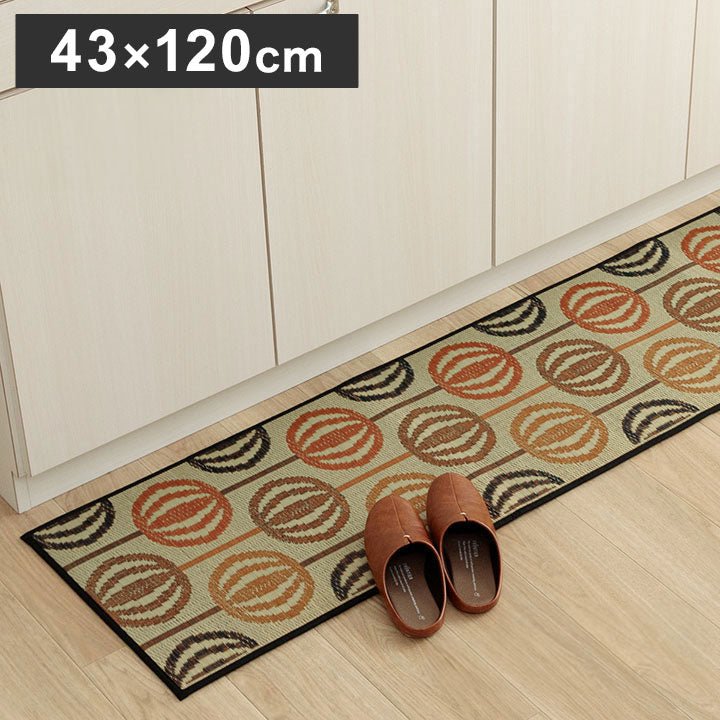 キッチンマット 約43×120cm おしゃれ い草 い草ラグ 抗菌防臭 カーペット インテリア おすすめ かわいい 国産 日本製 滑り止め カーペット マット オールシーズン(代引不可)