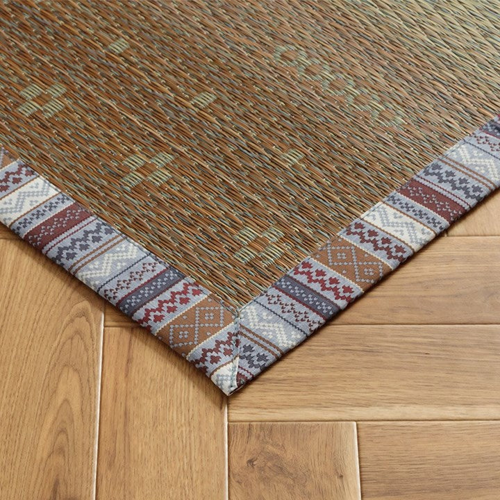 い草ラグ 約120×180cm カーペット夏用 自然素材 節電 快適 インテリア ギャベル柄 シンプル おしゃれ おすすめ 湿度調節 消臭 効果 お手入れ簡単 おしゃれ オールシーズン 新生活 シンプル(代引不可)