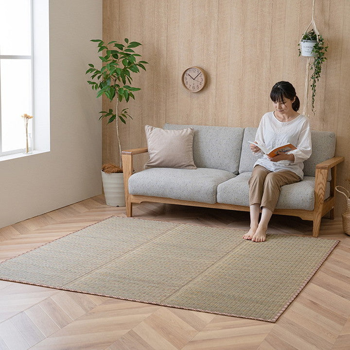 い草 180×240cm 畳 自然素材 カーペット ラグ インテリア 夏用 節電 無地 涼しい チェック柄 シンプル おしゃれ 滑り止め クッション性 調温 消臭 癒し リビング ダイニング オールシーズン(代引不可)