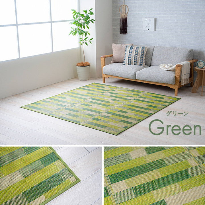 い草 畳 180×240cm ラグ カーペット 自然素材 インテリア おしゃれ かわいい 和室 夏用 節電 無地 涼しい ブロック調柄 リビング ダイニング オールシーズン いぐさ(代引不可)