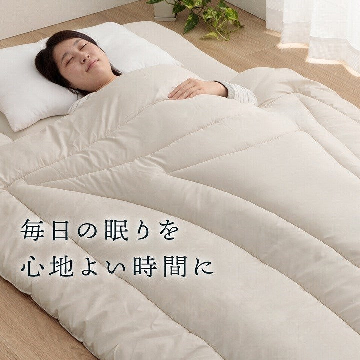 掛け布団 シングル 冬 暖かい 敷布団 セット 防ダニ 冬用 冬布団 夏冬 ウール 国産 ヌード アイボリー 羊毛 約150×210cm 約100×210cm シングルロング 羊毛ヌード(ウール入り防ダニヌード)(代引不可)