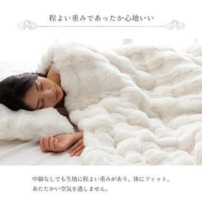 ハーフケット 秋 冬 フェイクファー 韓国インテリア 海外風 暖かい ふわもこ おしゃれ 洗える かわいい ラビットファー調 大人かわいい おしゃれ 北欧 姫系 ふわふわ ホワイト(代引不可)