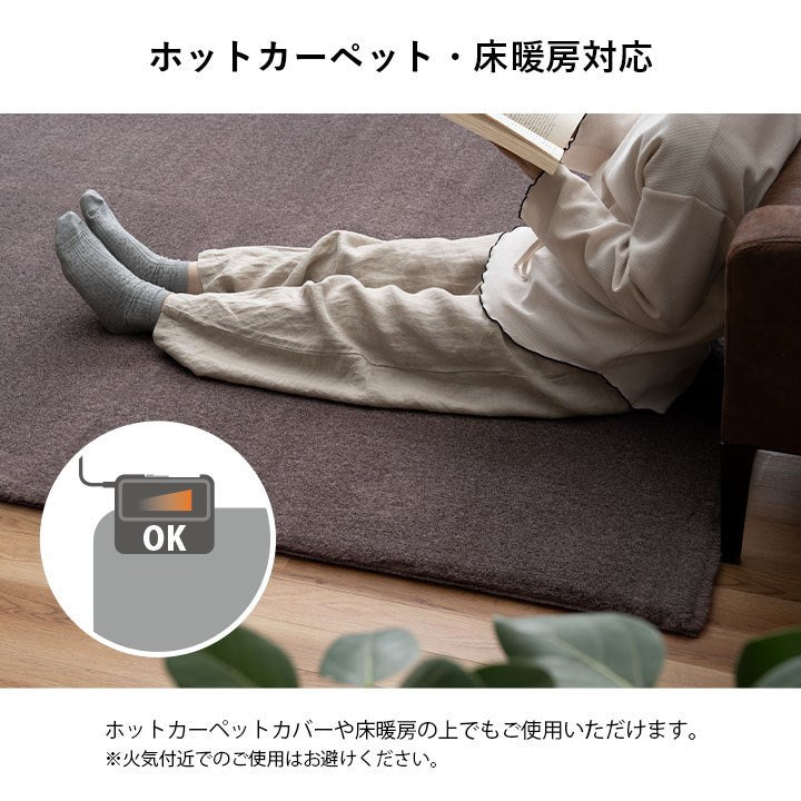 ラグ おしゃれ 正方形 ふわふわ 冬 フェイクファー 無地 ココアブラウン 約180×180cm ファリー(代引不可)