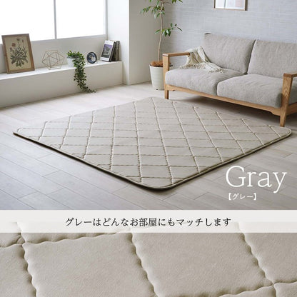 ラグ 滑りにくい 防音 ボリューム 厚い 洗える 手洗い 乾きやすい もっちり 無地 グリーン 約185×185cm 約2畳 床暖房 ホットカーペット対応 こたつ敷布団 グランドライト(代引不可)