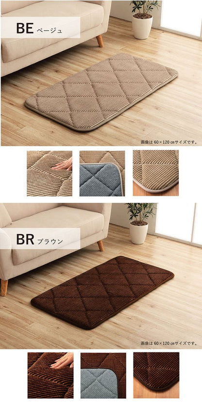 クッション 座布団 長方形 約60×180cm コーデュロイ調 滑りにくい加工 ふかふか キルト 無地 チェア イス インテリア 北欧 かわいい 韓国インテリア おしゃれ オシャレ(代引不可)