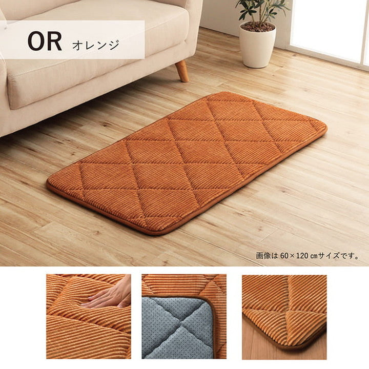 クッション 座布団 長方形 約60×180cm コーデュロイ調 滑りにくい加工 ふかふか キルト 無地 チェア イス インテリア 北欧 かわいい 韓国インテリア おしゃれ オシャレ(代引不可)