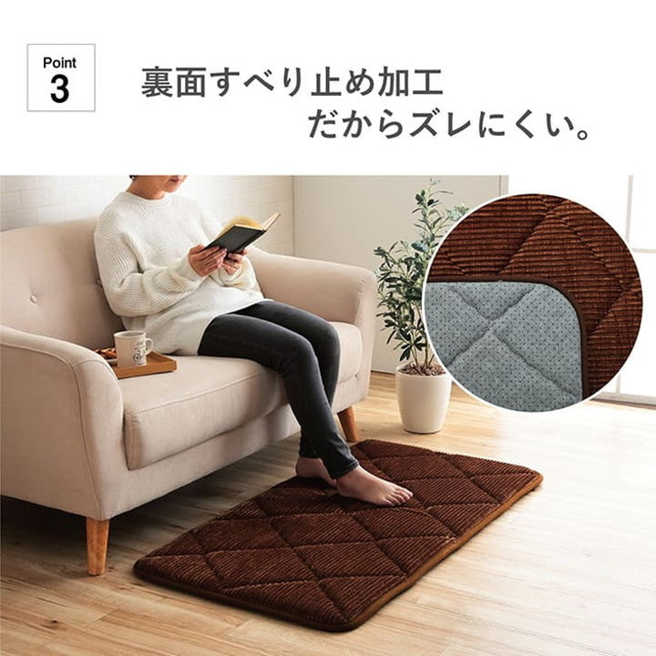 クッション 座布団 正方形 約60×60cm コーデュロイ調 滑りにくい加工 ふかふか キルト 無地 チェア イス インテリア 北欧 かわいい 韓国インテリア おしゃれ オシャレ(代引不可)