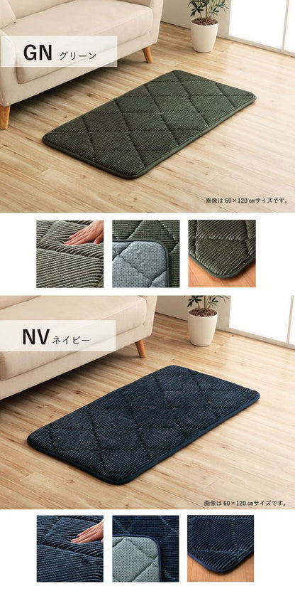 クッション 座布団 正方形 約60×60cm コーデュロイ調 滑りにくい加工 ふかふか キルト 無地 チェア イス インテリア 北欧 かわいい 韓国インテリア おしゃれ オシャレ(代引不可)