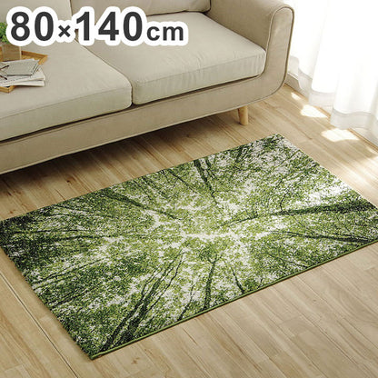 ウィルトンカーペット ウィルトン織り グリーン 約80×140cm ラグ カーペット 抗菌 防臭 トルコ製 ホットカーペット対応 床暖房対応 インテリア おしゃれ 北欧(代引不可)