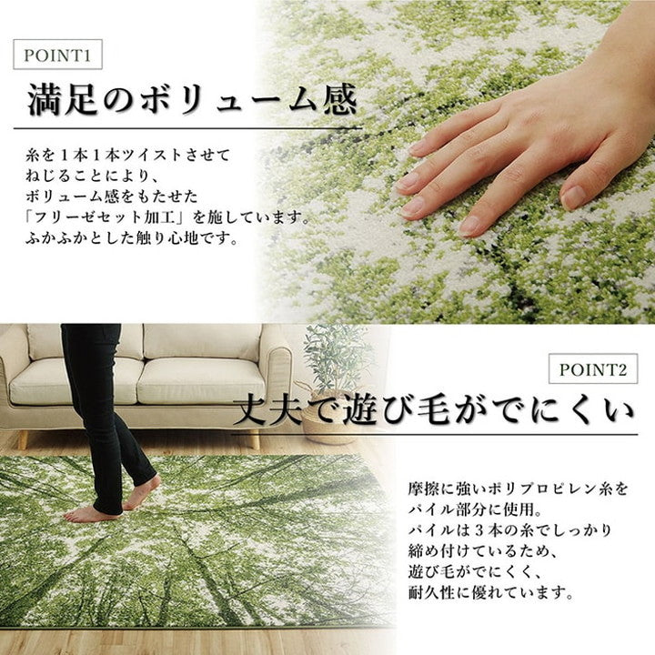 ウィルトンカーペット ウィルトン織り グリーン 約80×140cm ラグ カーペット 抗菌 防臭 トルコ製 ホットカーペット対応 床暖房対応 インテリア おしゃれ 北欧(代引不可)