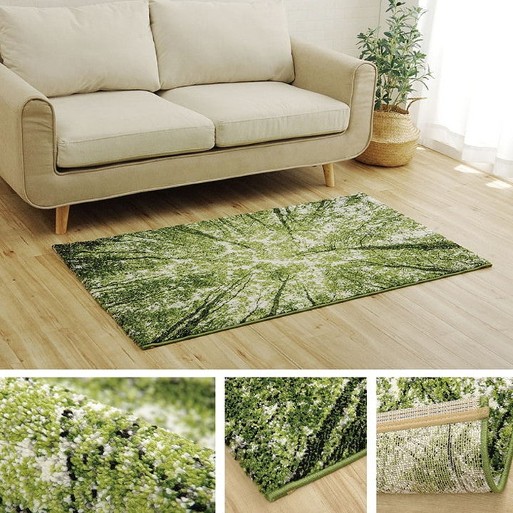 ウィルトンカーペット ウィルトン織り グリーン 約80×140cm ラグ カーペット 抗菌 防臭 トルコ製 ホットカーペット対応 床暖房対応 インテリア おしゃれ 北欧(代引不可)