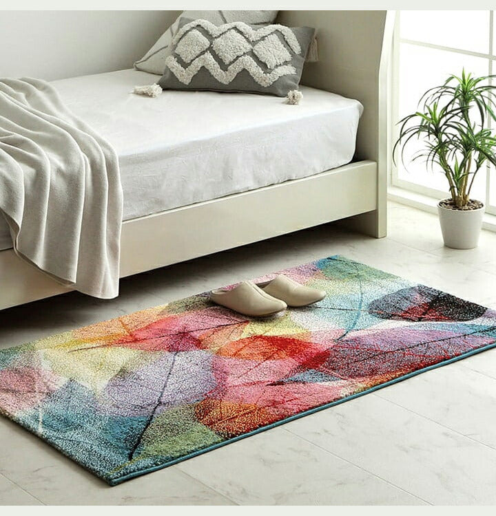 トルコ製 ウィルトン織カーペット ラグ 絨毯 長方形 リーフ柄 マルチ 約133×190cm かわいい おしゃれ(代引不可)