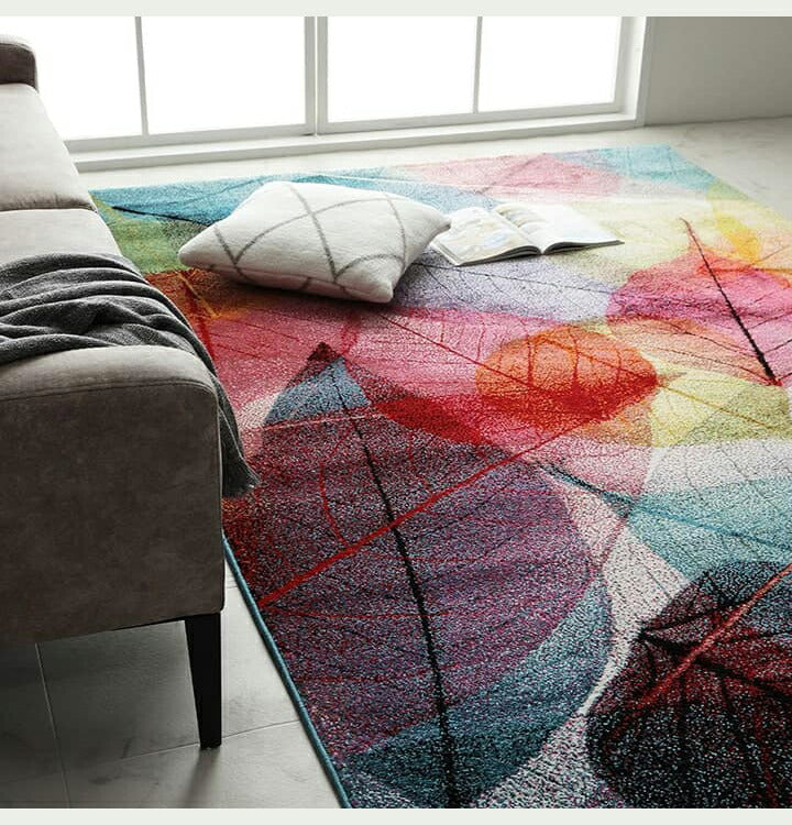 トルコ製 ウィルトン織カーペット ラグ 絨毯 長方形 リーフ柄 マルチ 約160×230cm かわいい おしゃれ(代引不可)