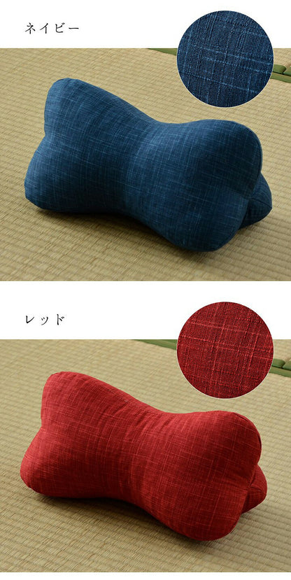 かすり ほね枕 製品 寝具 枕 くつろぐ もっちり 機能性 お昼寝 低反発チップ パイプ 日本製 ほね枕 足枕 約35×17cm(代引不可)