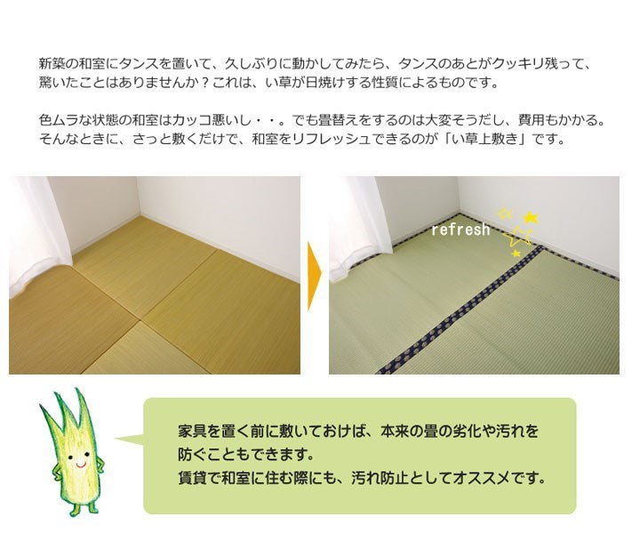 い草 上敷き い草上敷 はっ水 カーペット 無地 『撥水 湖水』 江戸間4.5畳(約261×261cm) 撥水 湖水(代引不可)