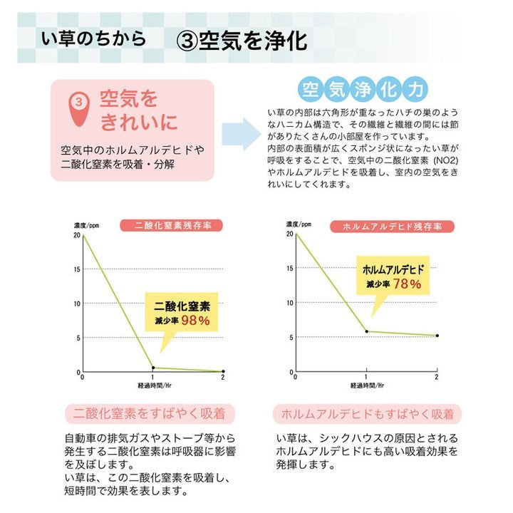 ラグ い草 撥水 滑り止め 不織布 格子柄 シンプル カジュアル 抗菌防臭 ブラウン 約190×300cm ラスタ(撥水)(代引不可)