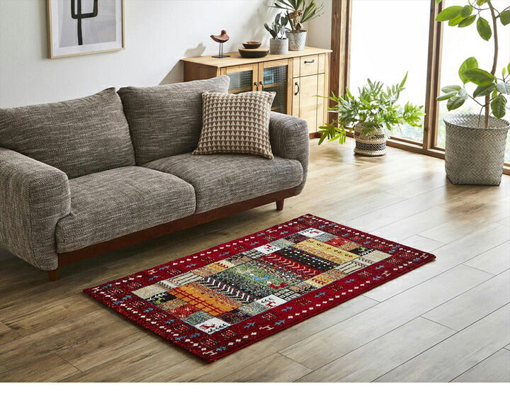 トルコ製 200×250cm イビサ ウィルトン織カーペット ギャッペ調ラグ 3畳未満 ギャベ 敷き物 ウィルトンカーペット トルコ製 ラグ カーペット 玄関マット 室内 ウィルトン織 カラフル 抗菌 防臭 消臭(代引不可)