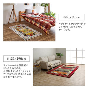トルコ製 約80×140cm イビサ ウィルトン織カーペット ギャッペ調ラグ 3畳未満 ギャベ 敷き物 ウィルトンカーペット トルコ製 ラグ カーペット 玄関マット 室内 ウィルトン織 カラフル 抗菌 防臭 消臭(代引不可)