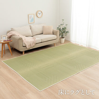 上敷き い草カーペット 約87×174cm 江戸間1畳 市松模様 和室 いぐさ 上敷 ラグ ラグマット マット リバーシブル 日焼け防止 傷防止 い草上敷き 敷物 ござ(代引不可)