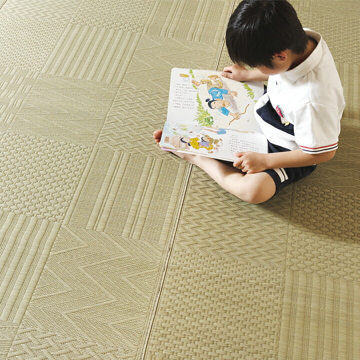 上敷き い草カーペット 約348×352cm 江戸間8畳 市松模様 和室 いぐさ 上敷 ラグ ラグマット マット リバーシブル 日焼け防止 傷防止 い草上敷き 敷物 ござ(代引不可)