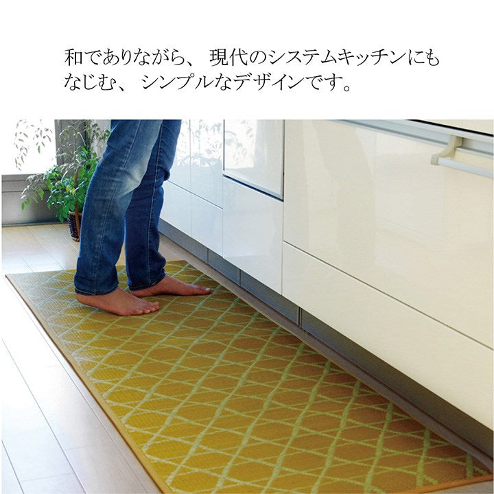 キッチン マット 60×120cm 幅広タイプ おしゃれ い草 畳 和 モダン キッチンマット 絨毯 じゅうたん カーペット おしゃれ オールシーズン 北欧 新生活 シンプル(代引不可)