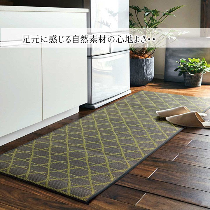 キッチン マット 60×180cm 幅広タイプ おしゃれ い草 畳 和 モダン キッチンマット 絨毯 じゅうたん カーペット おしゃれ オールシーズン 北欧 新生活 シンプル(代引不可)