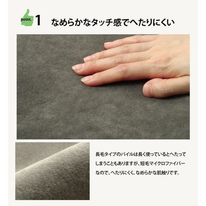 ラグ カーペット 1.5畳 洗える 無地 『イーズ』 グリーン 約130×185cm 裏:すべりにくい加工 (ホットカーペット対応) イーズ(代引不可)