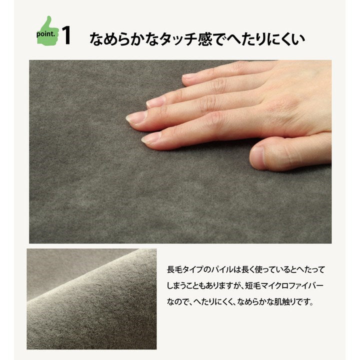 ラグ カーペット 4.5畳 洗える 無地 『イーズ』 グレー 約220×320cm 裏:すべりにくい加工 (ホットカーペット対応) イーズ(代引不可)