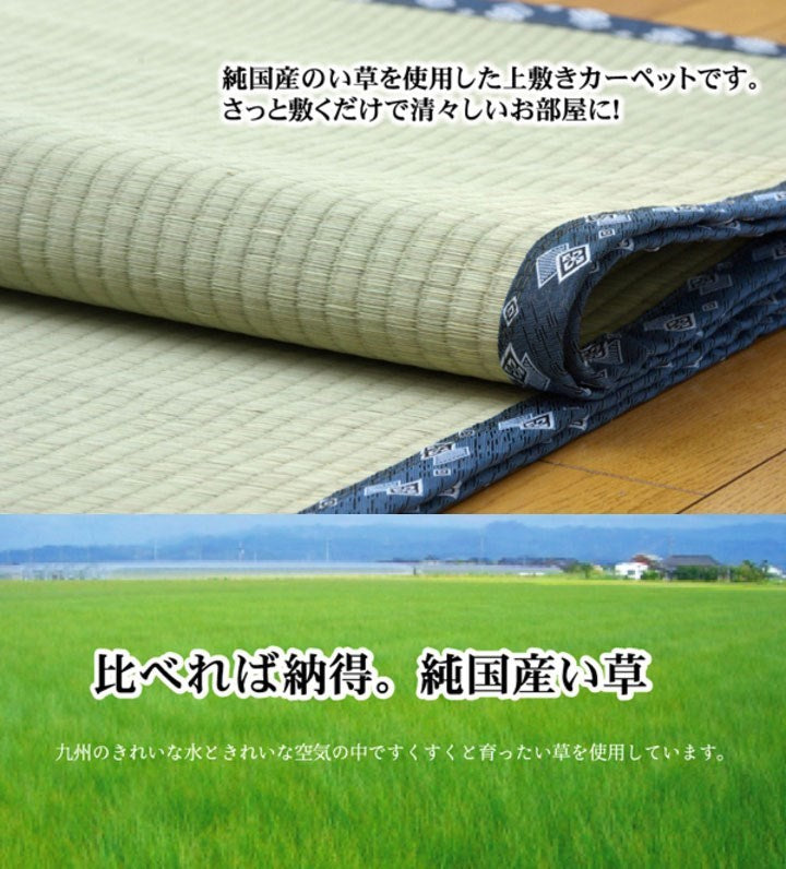 純国産 い草 上敷き カーペット 糸引織 『岩木』 江戸間4.5畳(約261×261cm) 岩木(代引不可)