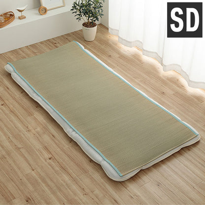 敷きパッド い草 110×200cm セミダブル 日本製 寝具 シーツ 敷きパッド 国産 国産 さらさら 吸汗 調湿 消臭 お手入れ簡単 ブルー インテリア 寝具 おしゃれ オールシーズン インテリア(代引不可)