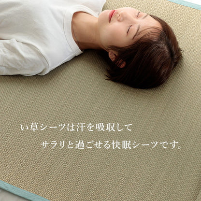 敷きパッド い草 110×200cm セミダブル 日本製 寝具 シーツ 敷きパッド 国産 国産 さらさら 吸汗 調湿 消臭 お手入れ簡単 ブルー インテリア 寝具 おしゃれ オールシーズン インテリア(代引不可)