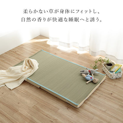 敷きパッド い草 70×120cm ベビー 日本製 寝具 シーツ 敷きパッド 国産 国産 さらさら 吸汗 調湿 消臭 お手入れ簡単 ブルー インテリア 寝具 おしゃれ オールシーズン インテリア(代引不可)